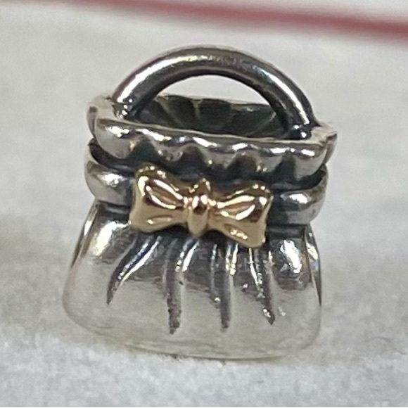 PANDORA 14K & STERLING SILVER 925 HANDBAG CHARM-925 ALE-790474 - Picture 1 of 4